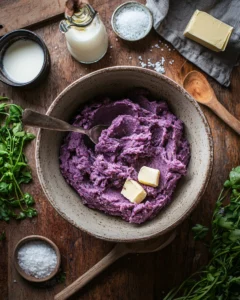 Make this vibrant purple sweet potato recipe with just a few simple ingredients. A colorful, nourishing dish perfect for any meal or special occasion.